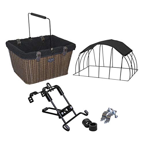 Travelin K9 PetPilot MAX Wicker Bike Basket for Dogs/Cats Includes