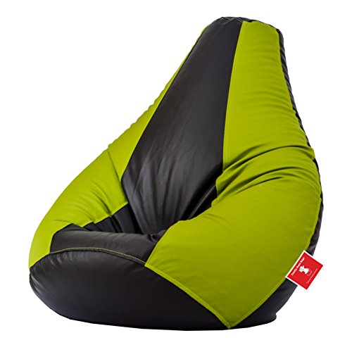 Image of Comfy Bean Bags Jumbo Bean Bag Without Fillers Cover (Black and Pea Green)