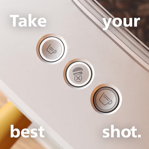 Philips Baristina Espresso Machine - Real espresso, made simple. Compact coffee machine, natural white with white portafilter, 16 bar pump pressure, automatic grinder, Cafe Crema (BAR300/00) - Image 2