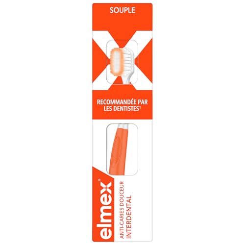 ELMEX - Brosse à dents Anti-Caries Douceur - Nettoyage interdentaire et de surface complet - Tête...