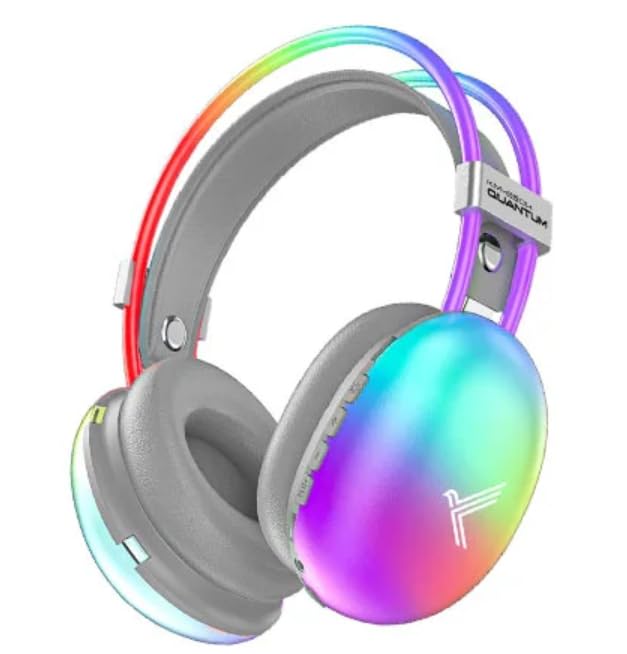 Image of Wireless Headphones, KM-850H Quantum, Bluetooth 5.4, 16 Hours Music Time, Gaming Mode with RGB Lights, Type-C Charging Grey