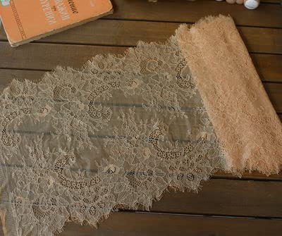 Koronka rzęsowa Vintage, Koronkowa taśma do rzęs wielokolorowa, opakowanie 3 jardów, szerokość 35 cm, do samodzielnego szycia(Dark skin)