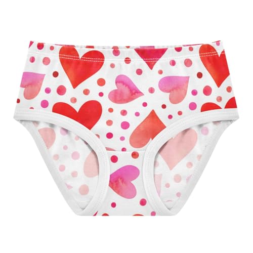 Joisal Toddler Girls Underwear 2t Cotton Cute Panties Girl Designer Briefs Kids Undies Valentine Hearts Red Pink