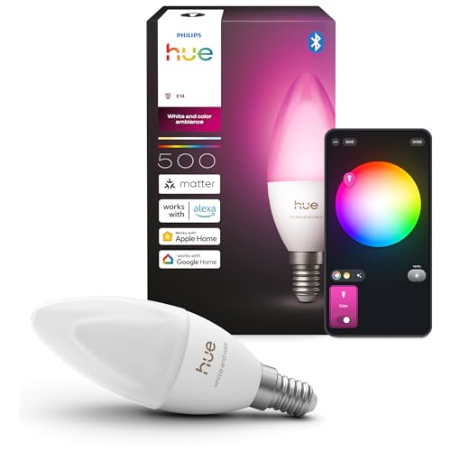 Bombilla inteligente E14 Philips Hue White and Color Ambiance vela B39 de 500 lm