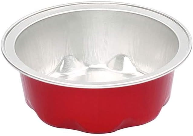 KitchenDance 2 oz. Disposable Aluminum Colored Foil Cups - Sturdy Mini Foil Baking Cups for Individual Desserts - Perfect for Mini Creme Brulee, Flan and More - A3 Without Lids (2000, Red)