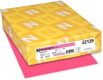Neenah Paper 22129 Color Cardstock, 65lb, 8 1/2 x 11, Plasma Pink, 250 Sheets