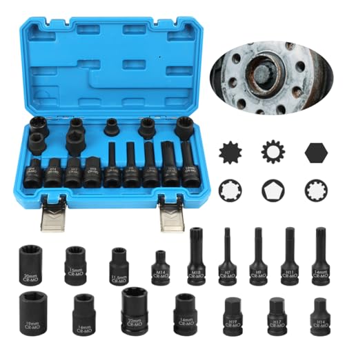 Brake Caliper Socket Set 16PCS Impact Brake Caliper Special Socket Kit 1/2