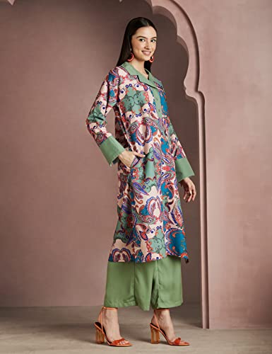Image of RIVER by Narendra Kumar Premium Designer Women's Paisley Print Kurta Kurti