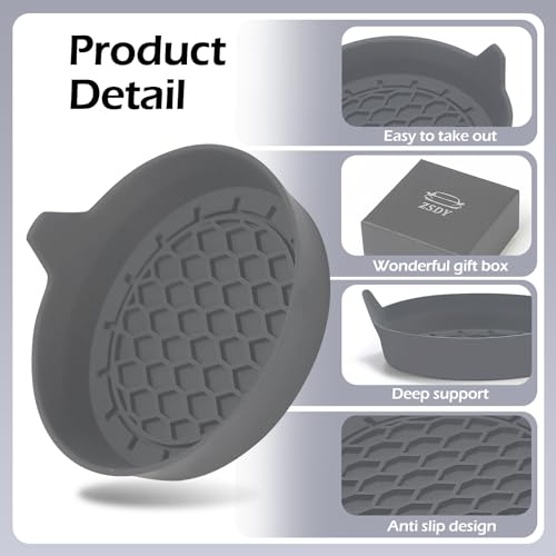 Portavasos de silicona para carro, 4 unidades gris miniatura 3