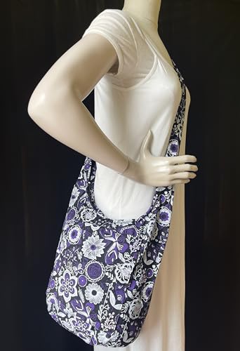 Blue Orchid Fully Lined Butterfly Boho Crossbody Purse - Handmade Hippie Hobo Sling Shoulder Bag - Medium3