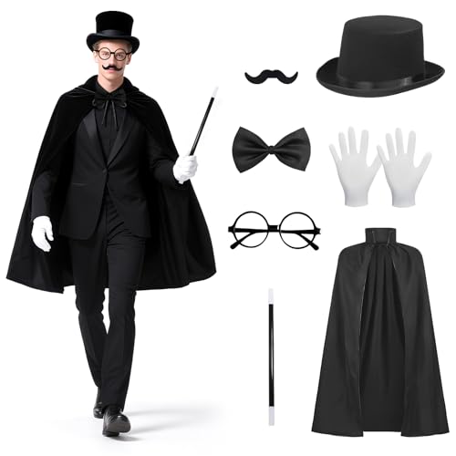 Costume de magicien et accessoires de scène, le cadeau idéal pour adulte
