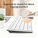 Bnnwa Wireless Bluetooth Keyboard Stainless Steel Multi-Device Full Size Keyboard with Numeric Keypad Low Profile Silent Cordless Keyboards Quiet Typing for Computer/Windows/PC/Laptop(Silver White)