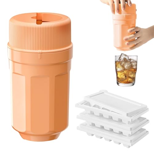 Image of Supvox Ice Cube Tray Twisting Ice Cup, Food Grade Silicone Ice Box with 3 No-Lid 10-Grid Ice Cube Plates, Easy Twist-Release Ice Rock Mold, Universal for Cups & Mugs