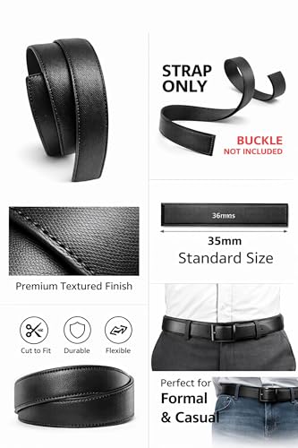 Image of Belt for Men without Buckle PU Leather Reversible Brown Strap with No Buckle Combo Pack of 2