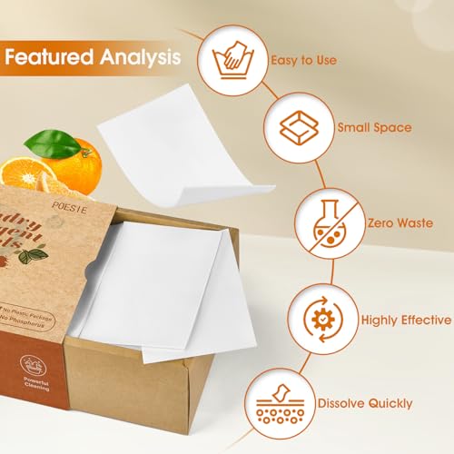 Poesie Laundry Detergent Sheets Citrus Scent 160 Sheets 80 Large Loads Laundry Strips No Plastic Jug Liquidless Travel Portable HE for Camping Dorm Life Clean