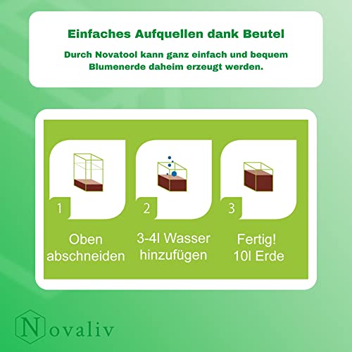 5 x kokosaarde met zak voor kamerplanten, 50 liter, 750 g, 19 x 18 x 5 cm, kokosvezels, kokossubstraat, kweekaarde… - Image 5