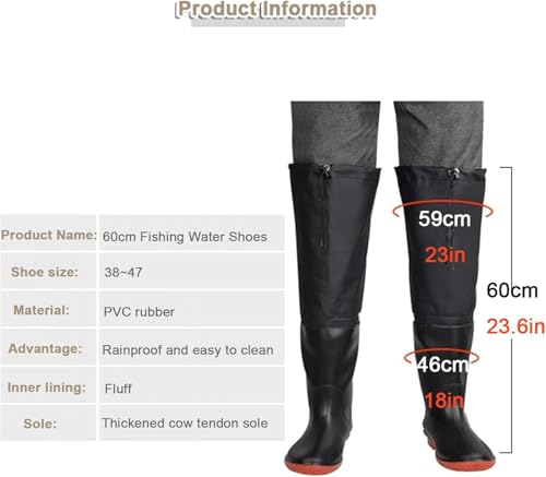 Pantalón de pesca de 23,6 pulgadas impermeable y fácil de poner 6