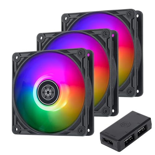 Image of SilverStone Technology Vista 120 ARGB 3 Fan Pack with ARGB Controller, SST-VS120B-ARGB-3PK