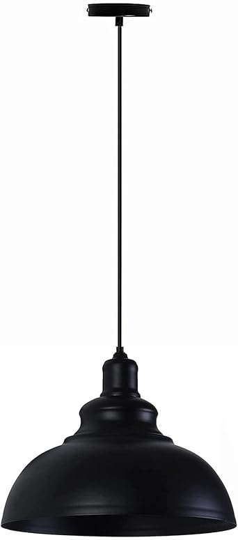 Lightess Black Pendant Light Dimmable، Industrial Hanging Lights Metal Barn Farmhouse Kitchen Lighting Edison Ceiling Mount Fixture، OLL466