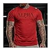 GYMTIER Spartan Forged - Alpha - Men's Gym T-Shirt Bodybuilding Training Workout Lifting Top Clothing, Red, 4XL #1