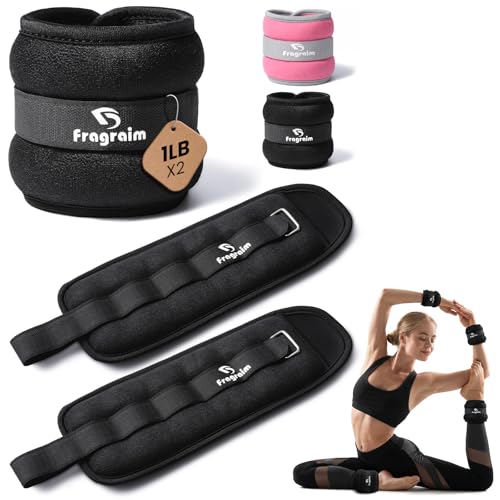 Ankle Weights, 1 Lb X 2 Wrist Leg Arm Weights for Women and Men, Comfortable and Soft, Pretty Sturdy, Perfect for Dancing, Running, Walking, Fitness, Workout, Physical Therapy - Black