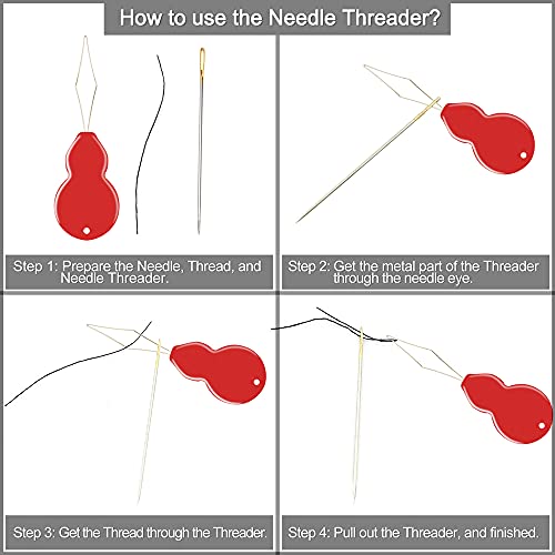 Premium Hand Sewing Needles for Sewing Repair, 30-Count Assorted Needles with 2 Threaders