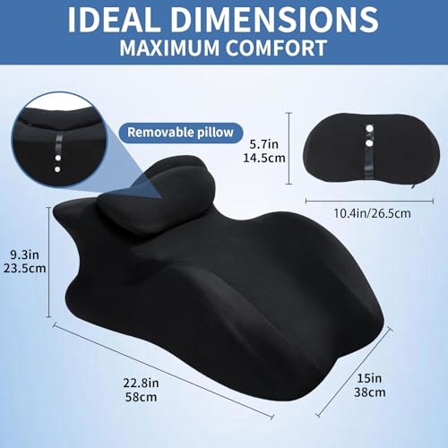 Prone Sleeping Pillow, 27° Ergonomic Body Support Wedge Pillow, Black - image 2