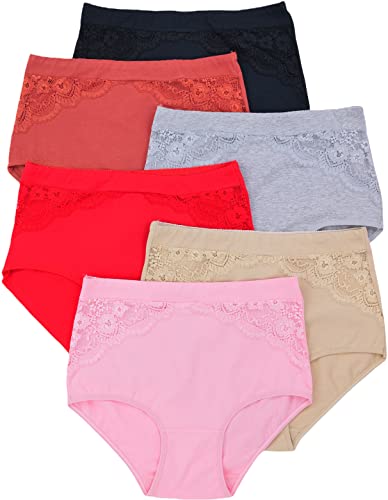 Image of ToBeInStyle Women's Pack of 6 High-Waisted Girdle Brief Tummy Support Everyday Panties