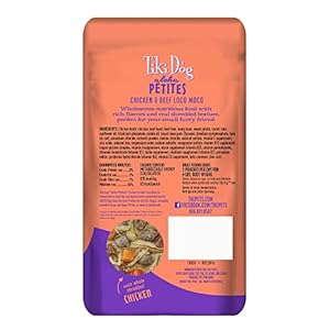 Tiki Canine Petites Grain Free, Hen & Beef, Nutrient Dense Meat, Meal Topper for Small Canine and All Life Levels, 3.5 ouncesPouch, Pack of 12