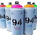 MTN 94 Fluorescent Neon 400ml Low Pressure Spray Paint Aerosol kit Set of 9 Assorted cans