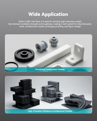 Image of SUNLU ABS-Like 3D Printer Resin 2.0 4KG, Smooth Matte Surface, Perfect for high-Detail Models, 405nm UV Photopolymer Resin, Non-Brittle & Low Odor, 4000G Grey