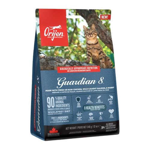 Orijen Guardian 8 | Pack Double | 2 x 340 g | Croquettes pour Chats Adultes | 90% d'ingrédients d'origine Animale | avec des ingrédients Frais ou Crus de...