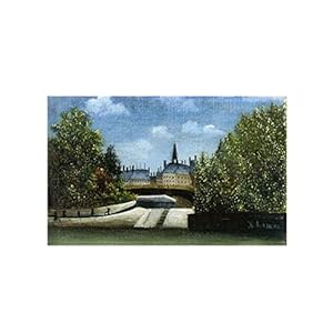 “Ile de la Cite” door Henri Rousseau Schilderij Canvasafdrukken Voor Muur Foto’s Thuis Woonkamer Decoratie Moderne Keuken Muurkunst voor Slaapkamerdecoratie (70x112cm28x44inch, niet ingelijst)