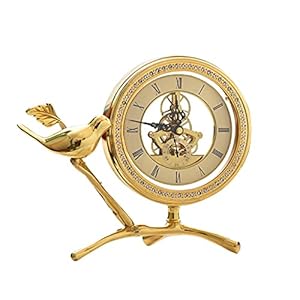 Desktop clock furnishing office pendulum desk alarm retro desktop bedroom metal vintage clock snooze function decoration table clock  urban country home decor