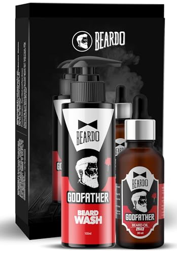 BEARDO Godfather Combo Beard Oil and Beard Wash For Men | Nourish...
