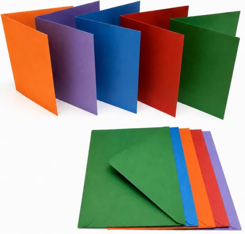 Image of Craft UK 281 C6 Card and Envelope pack of 50 - Mixed Bright