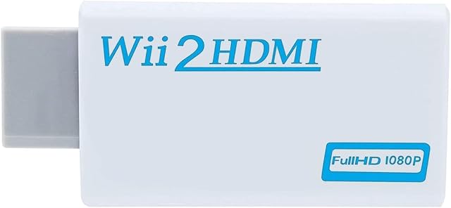 Wii to HDMI Adapter, Wii to HDMI Converter, Wii to HDMI 1080P 720P 60hz Connector Output Video & 3.5mm Audio - Support Games TV Projector All Wii Display Modes - White