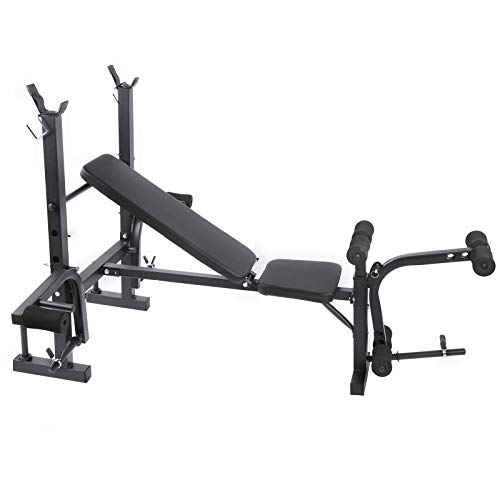 Opvouwbare halterset, verstelbaar, voor fitness en halterbank, krachttraining, met hellings- en hellingscapaciteit, van PU-leer voor gewichtheffen - Image 3