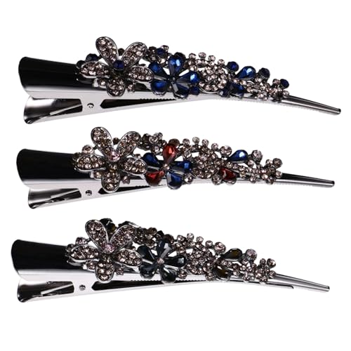 Pinces à cheveux pour fêtes et quotidien lot de 3 clips alligator