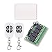 Produktbild 12V RF Wireless Relais-Fernsteuerungsschalter, 10A Universal 4-Kanal 433MHz Fernrelais für LED-Lampe, Beleuchtung, Motor, Gartentür DIY-Funktion & mehr (2 Sender mit 1 Empfänger)