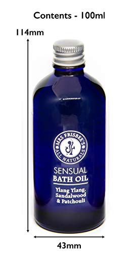 Sensual Bath Oil with Sandalwood, Patchouli & Ylang Ylang Pure Essential Oils, Jojoba Seed Oil, Sunflower Seed Oil and Vitamin E/Handmade/Vegan/Natural/Cruelty Free - Image 3