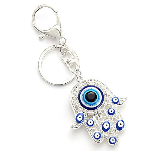 Hongtai Blauwe Evil Oog Charm Sleutelhanger Olifant Hanger Sleutelhanger Legering Tassel Auto Sleutelhanger Gift (Color : 3)