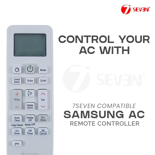 Image of 7SEVEN Compatible with Samsung AC Remote Control DB93-11489L Model 90B Suitable for Split and Window 1 1.5 2 Ton Air Conditioner - Match Each Keys Exactly to Replicate Genuine Remote Function