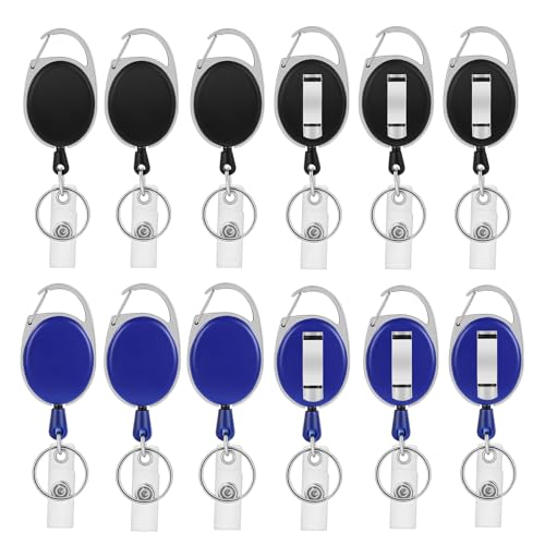 Porte-badge rétractable mousqueton porte-clés enrouleur carte employé
