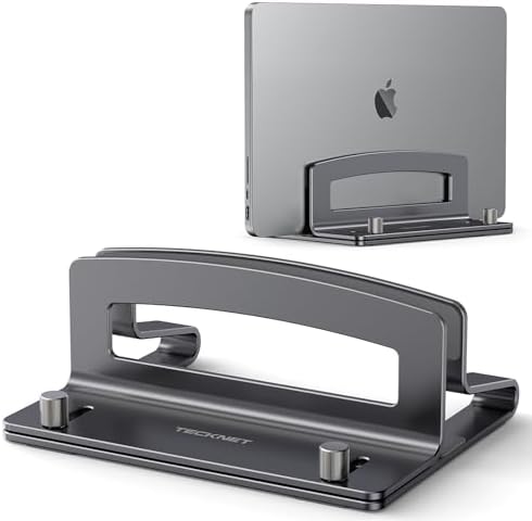 Amazon.com: TECKNET Vertical Laptop Stand, Adjustable Aluminum Laptop ...