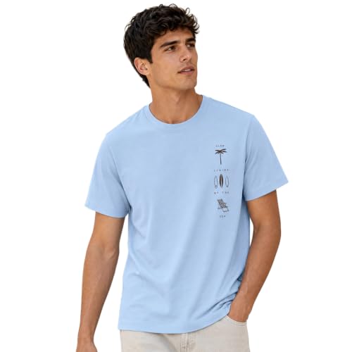 Image of Nobero Men's Regular Graphic Printed T-Shirt for Men | Soft Cotton | Classic Fit | Printed Casual Tshirt for Men