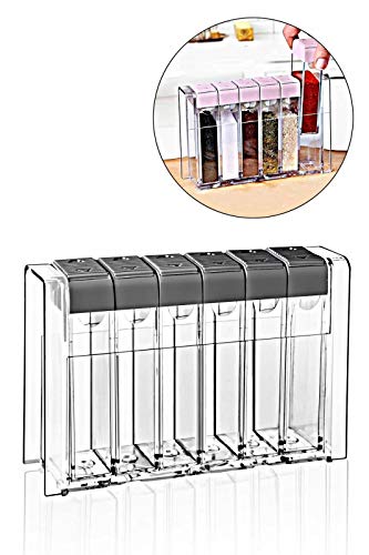 Spice Shaker Jars Seasoning Box-Plastic Spice Dispenser-Seasoning Condiment Storage Container with Tray