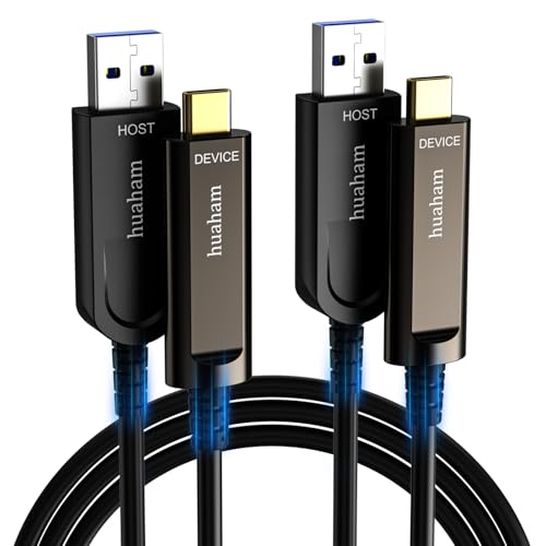Câble fibre optique USB A vers USB C 15m 10Gbit/s pour caméra Logitech