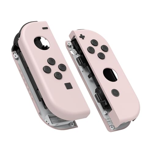 eXtremeRate Carcasa Joycon para Nintendo Switch & OLED Funda de Agarre Reemplazo Shell con Botones para Nintendo Switch Joycons OLED No Incluye Carcasa de Consola(Rosa)
