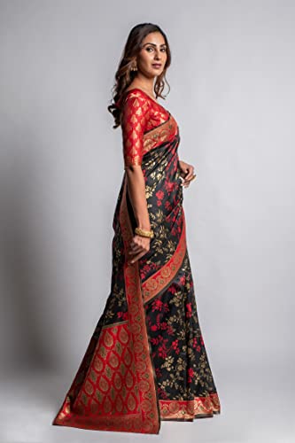 Image of Lilots Women's Designer Banarasi Silk Jacquard Designer Saree With Blouse Piece